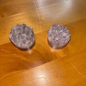 Two Amethyst Crystal Home Accent Set